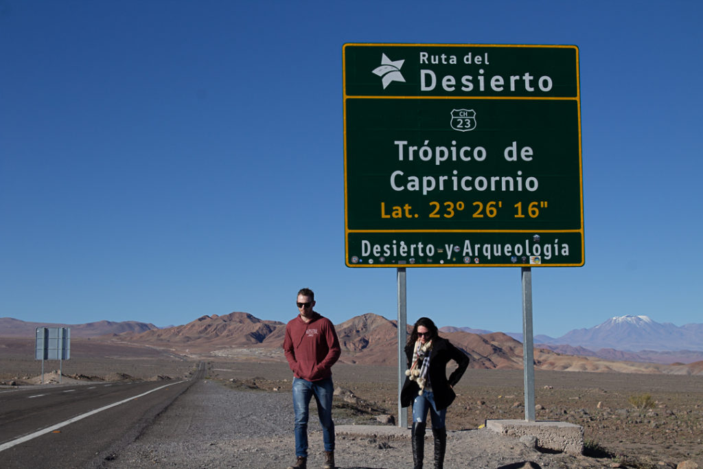 Onde fica a Placa Trópico Capricórnio no Deserto do Atacama?